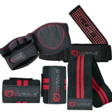 Muscle Engineering Complete Gym Lifting Pack- Wrists Wraps- Palm Pads- Knee Straps- Lifting Strap Maximize Your Lifts with the Complete Gym Lifting Pack