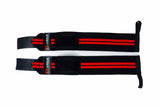 Muscle Engineering Fitness Accessory Black with 2 Red Lines Gorilla Wrist Support Wraps Gorilla Wrist Support WrapsGorilla Wrist Support Wraps