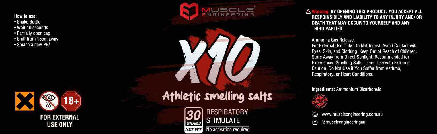 Muscle Engineering Fitness Accessory X10 Athletic Smelling Salts